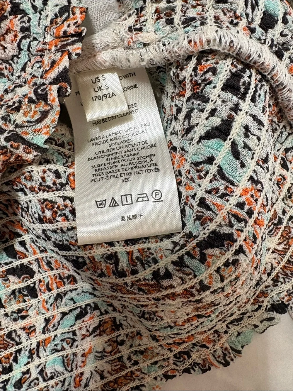 Anthropologie Multi-Color Floral Ruffle V-Neck Blouse